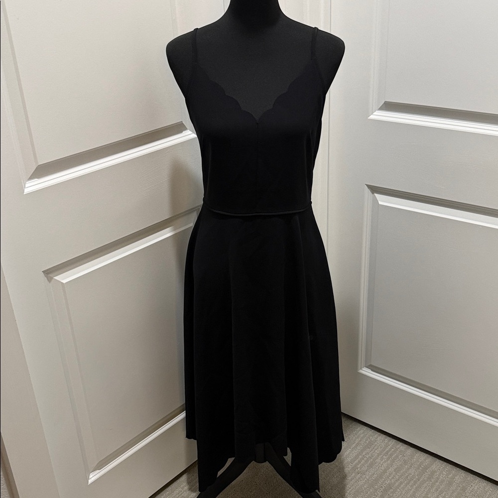 Ted Baker Black Scallop-Edge Midi Dress